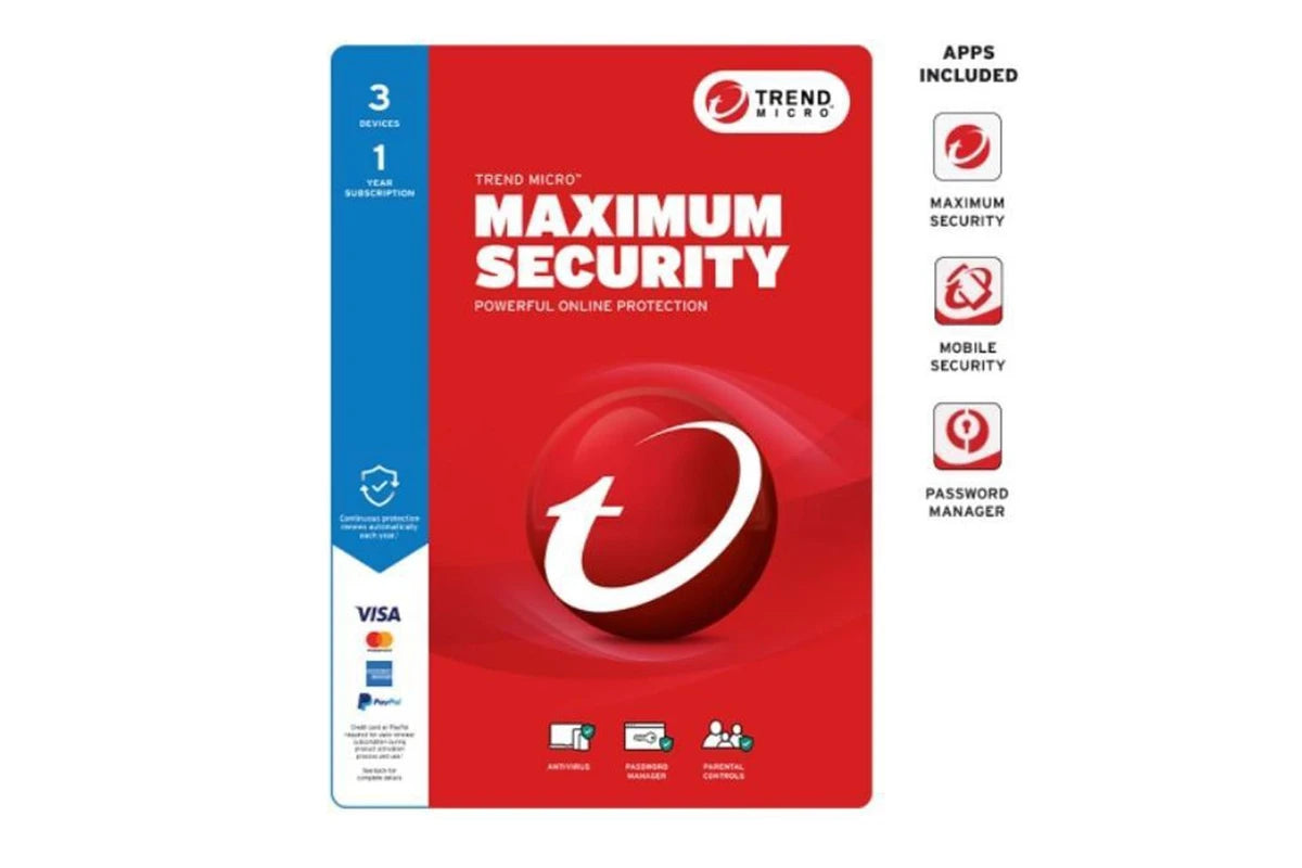 Trend Micro Maximum Security 3 Devices 1 Year — Digital Activation Key