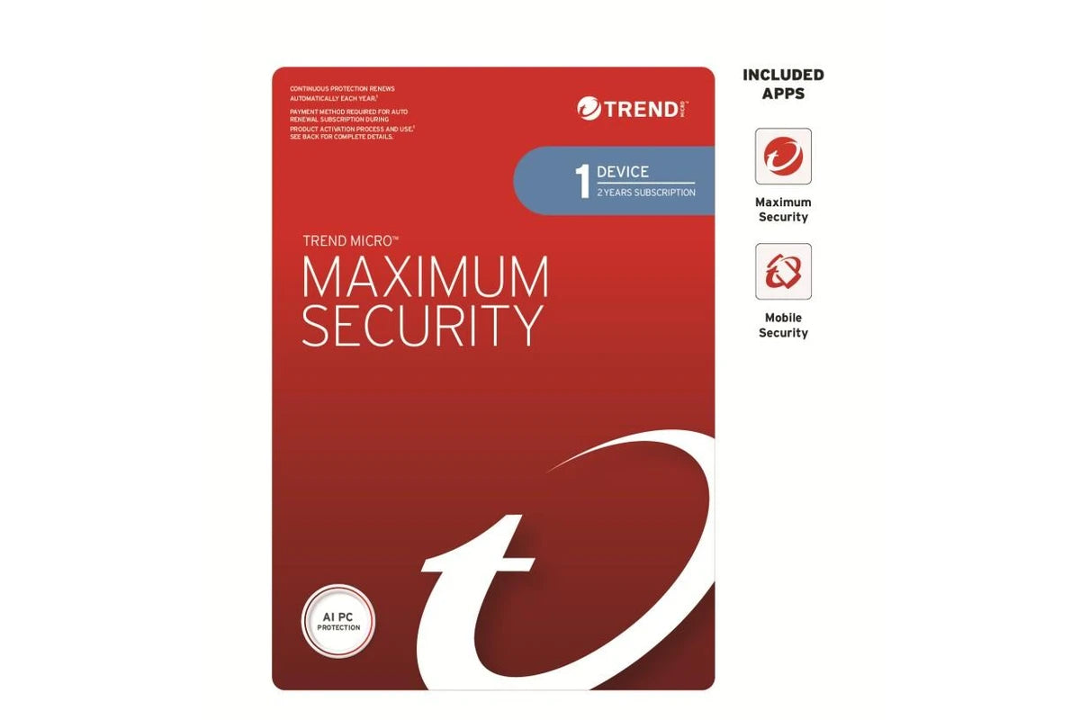 Trend Micro Maximum Security 1 Device 2 Years — Digital Activation Key