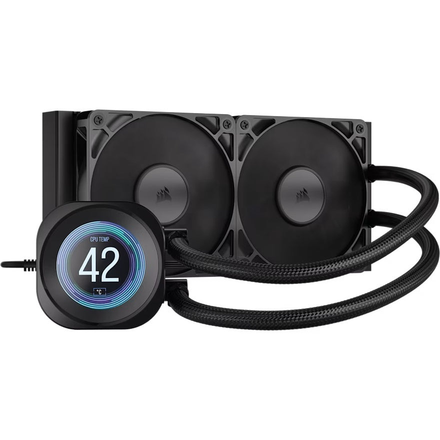Corsair NAUTILUS 240 RS LCD Black 240mm AIO Liquid CPU Cooler LCD Pump Head 2x PWM Fans 2100RPM AM5/LGA1851