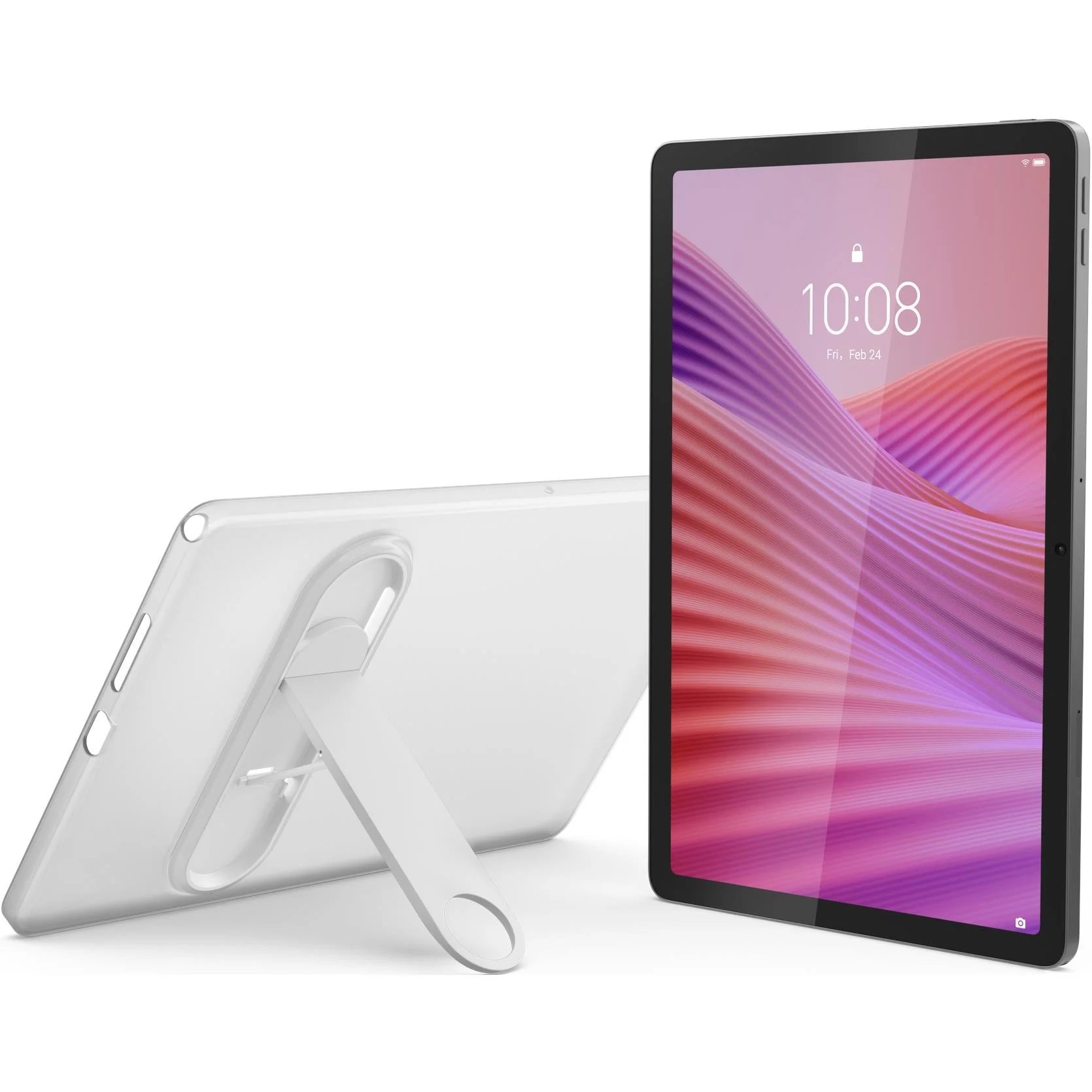 Lenovo Tab 10.1" LTE 4GB 128GB Android Tablet Luna Grey with Clear Case — FHD+ 8MP 5100mAh
