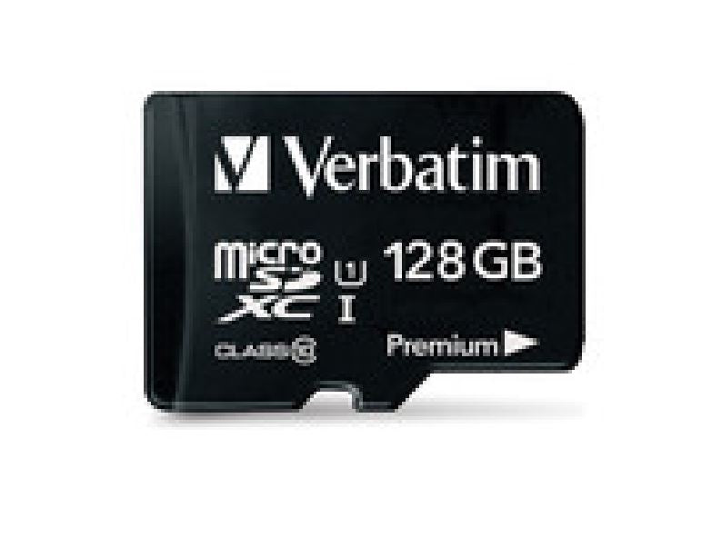 Verbatim 128GB Micro SDXC Class 10 UHS-I Memory Card with SD Adaptor 90MB/s Read 600X