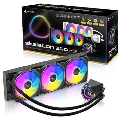 Antec Skeleton 360mm ARGB AIO Liquid CPU Cooler 3x PWM ARGB Fans 2000RPM 72.29CFM 32dB Intel AMD 3YR