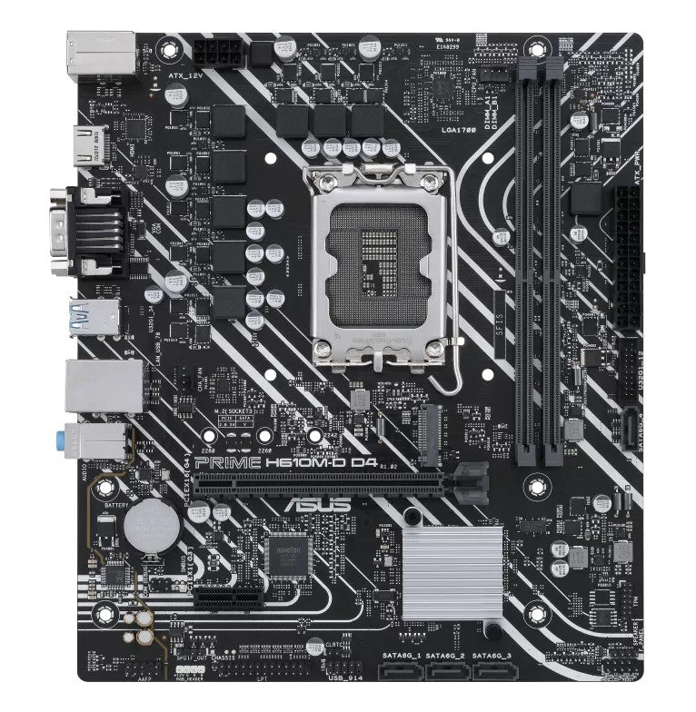 ASUS PRIME H610M-D D4-CSM Micro-ATX Intel H610 LGA1700 Motherboard — DDR4 64GB PCIe 4.0 M.2 HDMI SATA