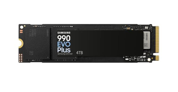 Samsung 990 EVO Plus 4TB M.2 2280 PCIe Gen5 NVMe SSD — 7250MB/s Read 6300MB/s Write AES 2400TBW 5YR