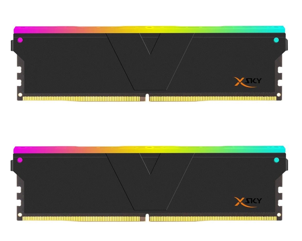 V-Color MANTA XSKY RGB 32GB (2x16GB) DDR5-6000 CL36 UDIMM Desktop RAM Black — AMD EXPO