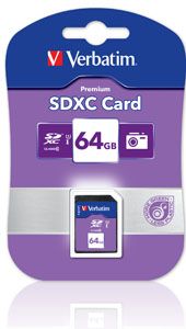 Verbatim 64GB SDXC Class 10 UHS-I SD Memory Card 45MB/s Read 300X