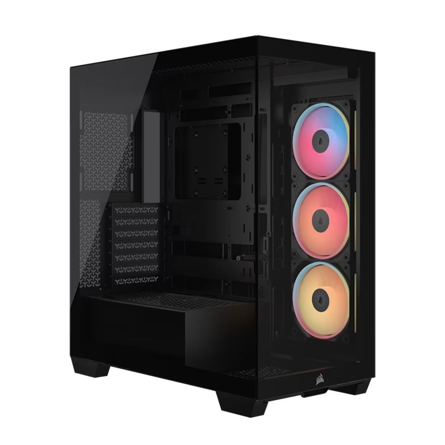 Corsair 3500X LX-R RGB Black iCUE LINK E-ATX Mid-Tower Side 360mm Rad Glass Panels USB-C GPU 425mm