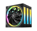 DeepCool FL12R 120mm ARGB Case Fans 3-Pack Black — Fluid Dynamic Bearing 4-Pin PWM Addressable RGB LED