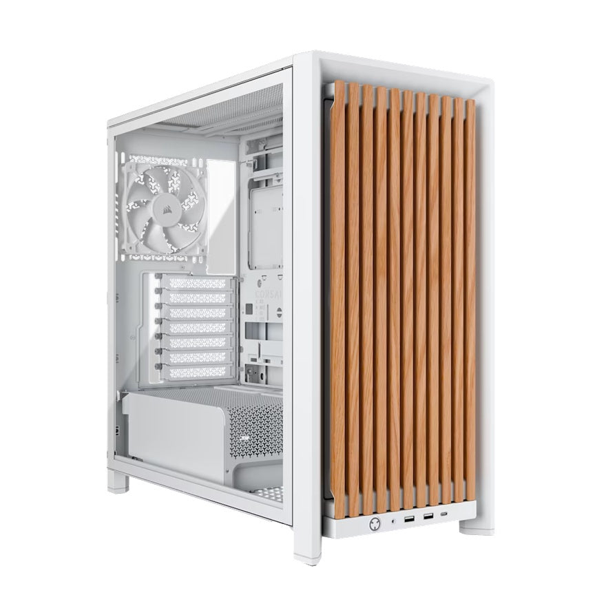 Corsair FRAME 4000D Wood RS White/Oak E-ATX ATX Modular Mid-Tower Case Tempered Glass GPU 430mm USB-C