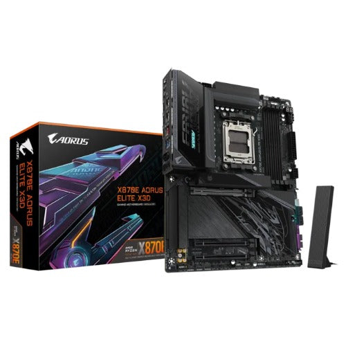 Gigabyte X870E AORUS ELITE X3D ATX AMD AM5 Motherboard 4x DDR5 256GB PCIe 5.0 M.2 USB4 Wi-Fi 7 5GbE Q-Flash
