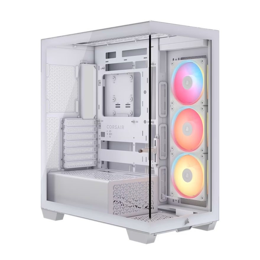 Corsair 3500X LX-R RGB White iCUE LINK E-ATX Mid-Tower Side 360mm Rad Glass Panels USB-C GPU 425mm
