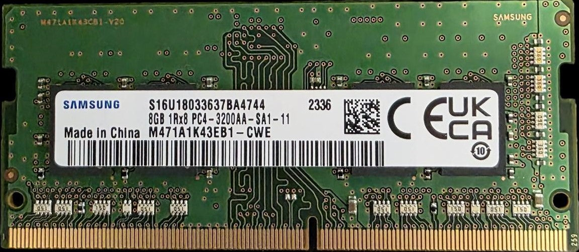 Samsung OEM 8GB (1x8GB) DDR4-3200 CL22 SODIMM Single Rank Notebook Laptop Memory RAM (Ex-Demo)