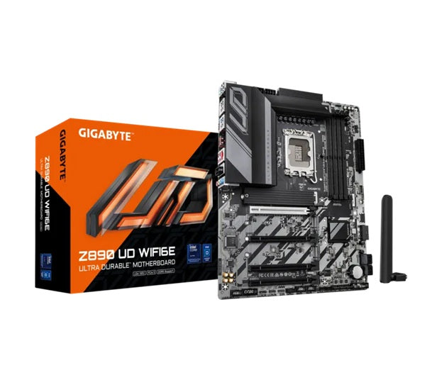 Gigabyte Z890 UD WIFI6E ATX Intel Z890 LGA1851 Motherboard — DDR5 Wi-Fi 6E 4-Slot 3xM.2 PCIe 4.0 USB-C