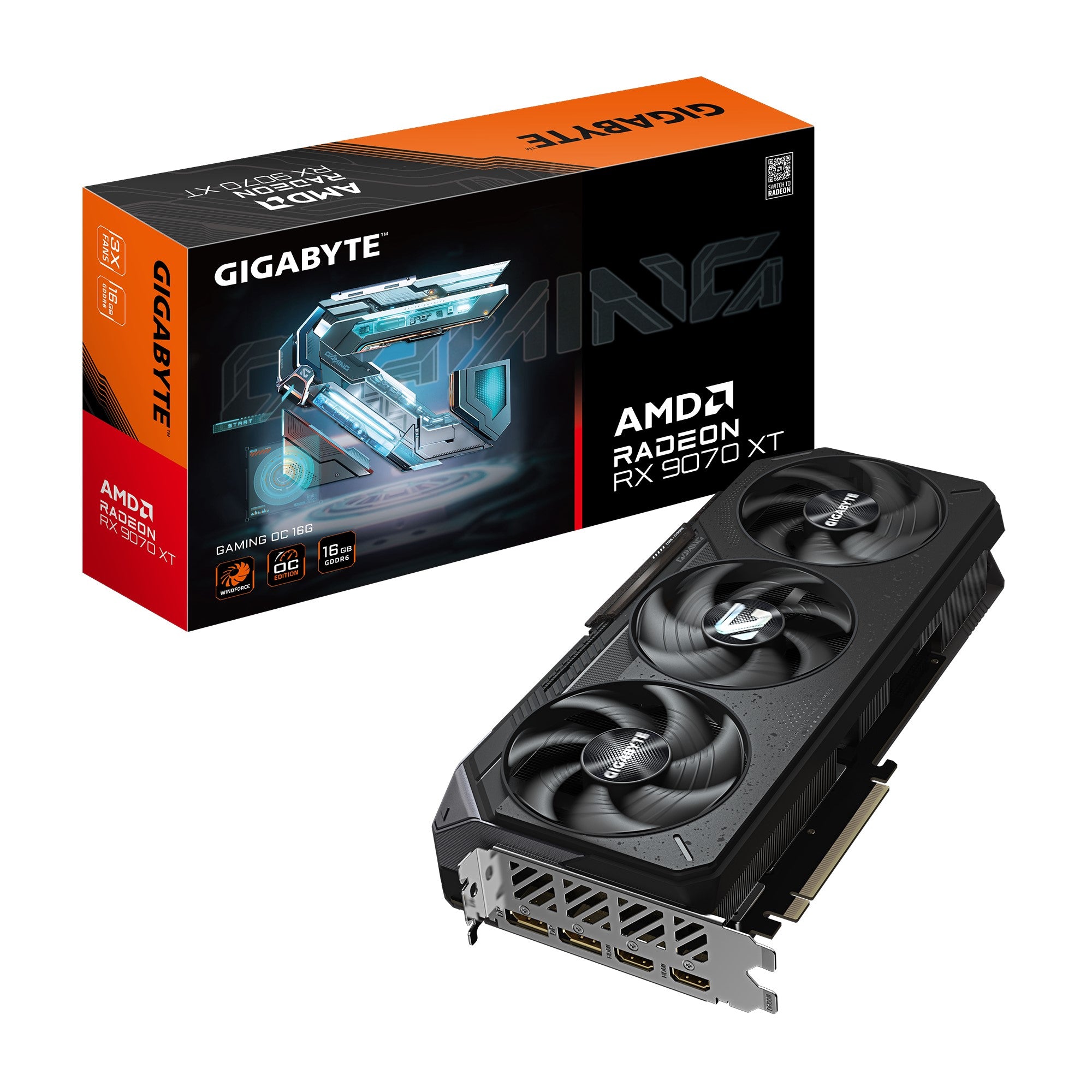 Gigabyte Radeon RX 9070 XT GAMING OC 16GB GDDR6 Graphics Card — RDNA 4 PCIe 5.0 2x DP 2.1a 2x HDMI 2.1b