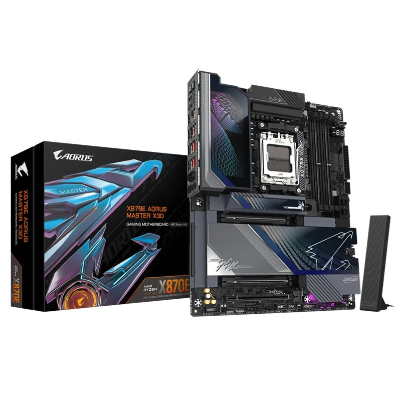 Gigabyte X870E AORUS MASTER X3D ATX AMD AM5 Motherboard DDR5 256GB USB4 Wi-Fi 7 10GbE+5GbE PCIe 5.0 M.2 HDMI