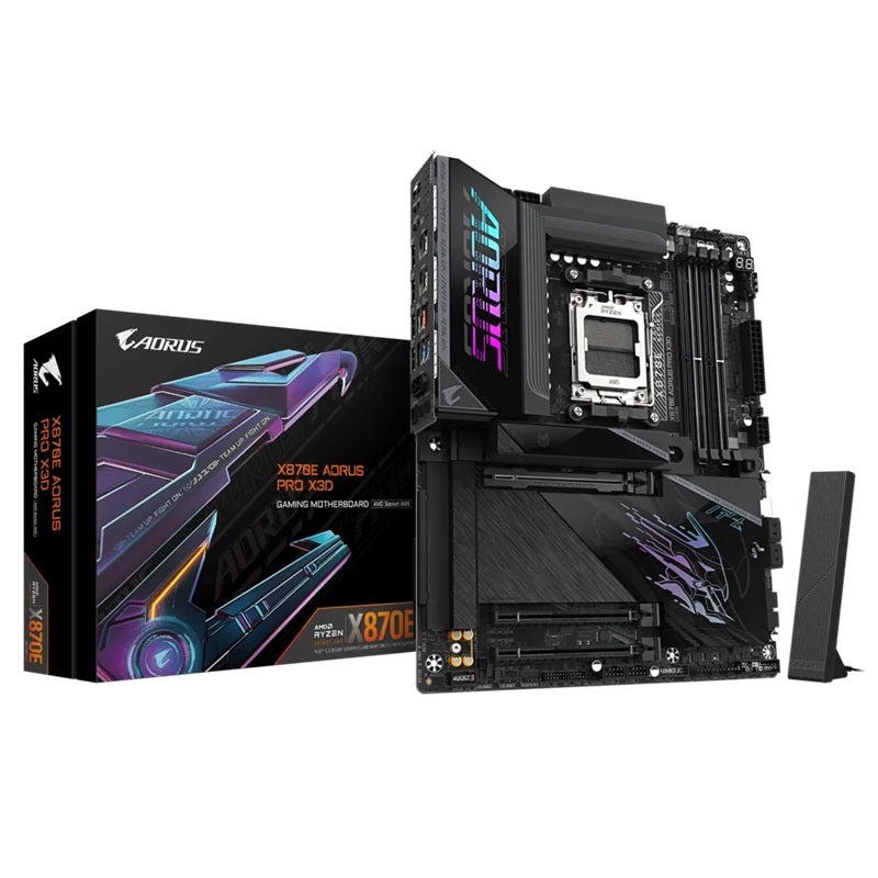 Gigabyte X870E AORUS PRO X3D ATX AMD AM5 Motherboard DDR5 256GB USB4 Wi-Fi 7 5GbE PCIe 5.0 M.2 HDMI