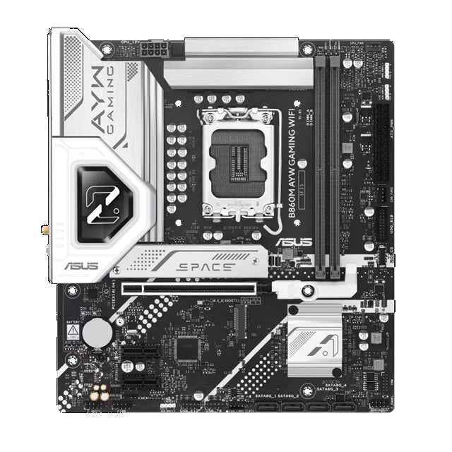 ASUS B860M AYW GAMING WIFI Micro-ATX Intel B860 LGA1851 Motherboard — DDR5 Wi-Fi 6 Dual M.2 PCIe 4.0