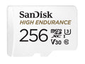 SanDisk High Endurance 256GB microSD Card 100MB/s Read 40MB/s Write 20000hrs 4K UHD V30 U3 Dash Cam Security Camera