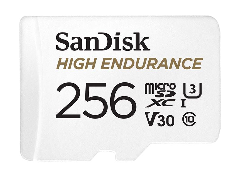 SanDisk High Endurance 256GB microSD Card 100MB/s Read 40MB/s Write 20000hrs 4K UHD V30 U3 Dash Cam Security Camera
