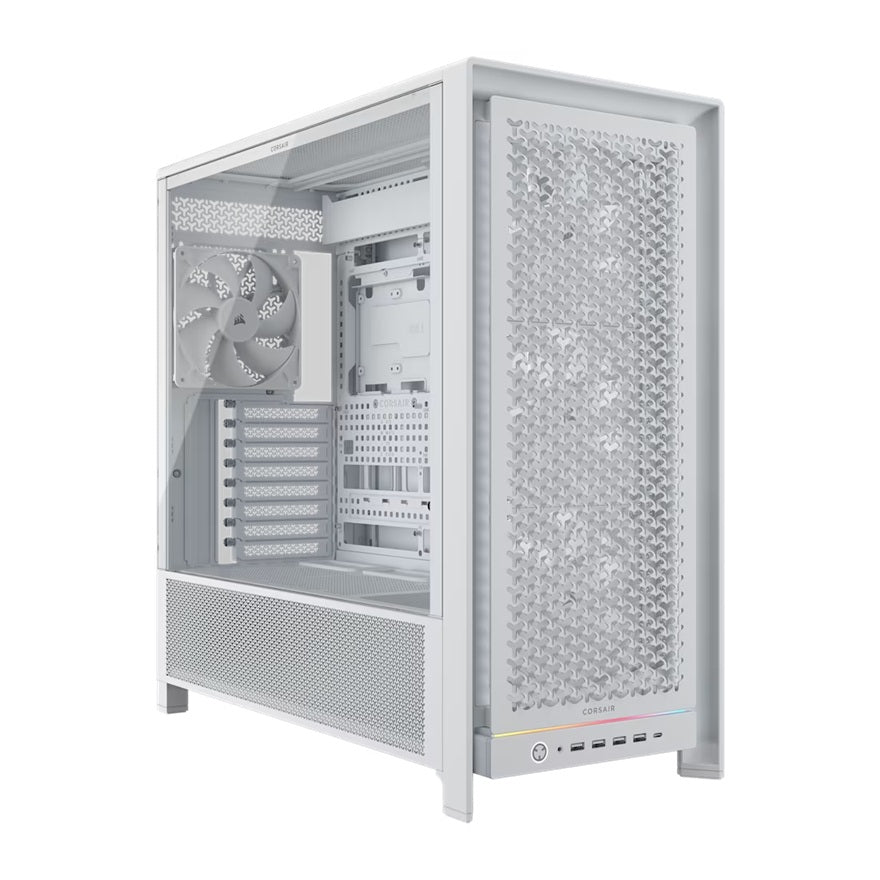 Corsair FRAME 5000D RS White ATX High Airflow Mid-Tower Case GPU 450mm CPU 175mm 4x RS140 Fans USB-C