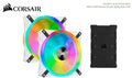 Corsair QL140 RGB White 140mm PWM Fans Dual Pack with Lighting Node Core — 50.2CFM 26dBA iCUE