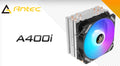 Antec A400i RGB Single Tower CPU Cooler — 4 Direct Heat Pipes 120mm PWM RGB Fan 72CFM Intel LGA1700/115X/1200 AMD AM4