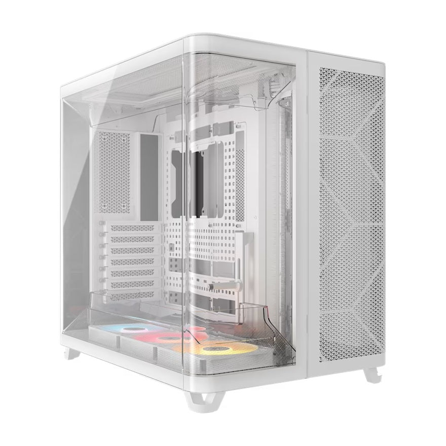 Corsair AIR 5400 RS-R ARGB White Triple-Chamber ATX E-ATX Mid-Tower Case 360mm Rad Glass USB-C ARGB