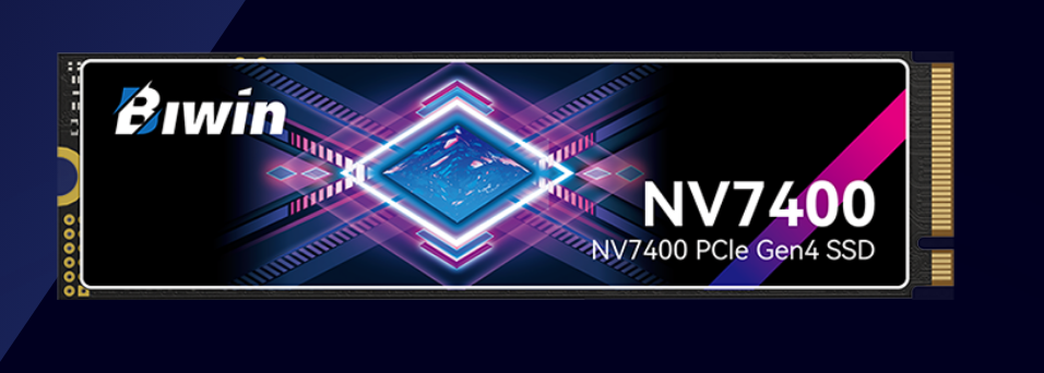 BIWIN NV7400 2TB M.2 2280 PCIe Gen4 NVMe SSD — 7450MB/s Read 6500MB/s Write 5YR