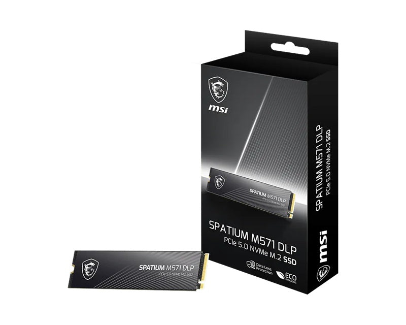 MSI SPATIUM M571 DLP 4TB M.2 2280 PCIe Gen5 NVMe SSD — 14500MB/s Read 11000MB/s Write 2800TBW 5YR