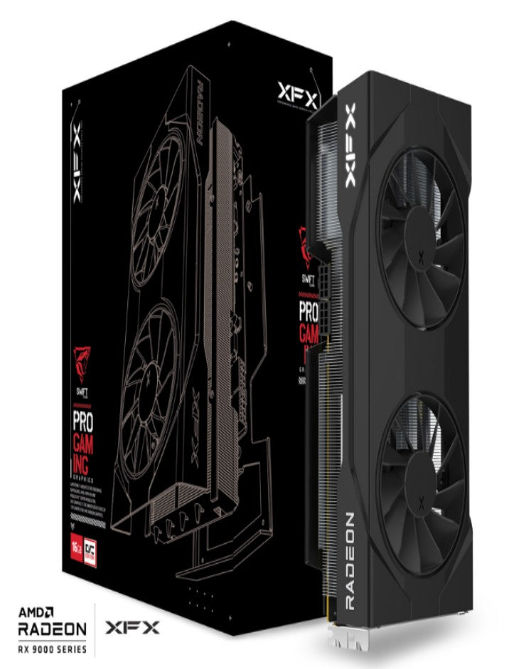 XFX Swift AMD Radeon RX 9070 OC Dual Fan 16GB GDDR6 Gaming Graphics Card — RDNA 4 HDMI 3x DisplayPort