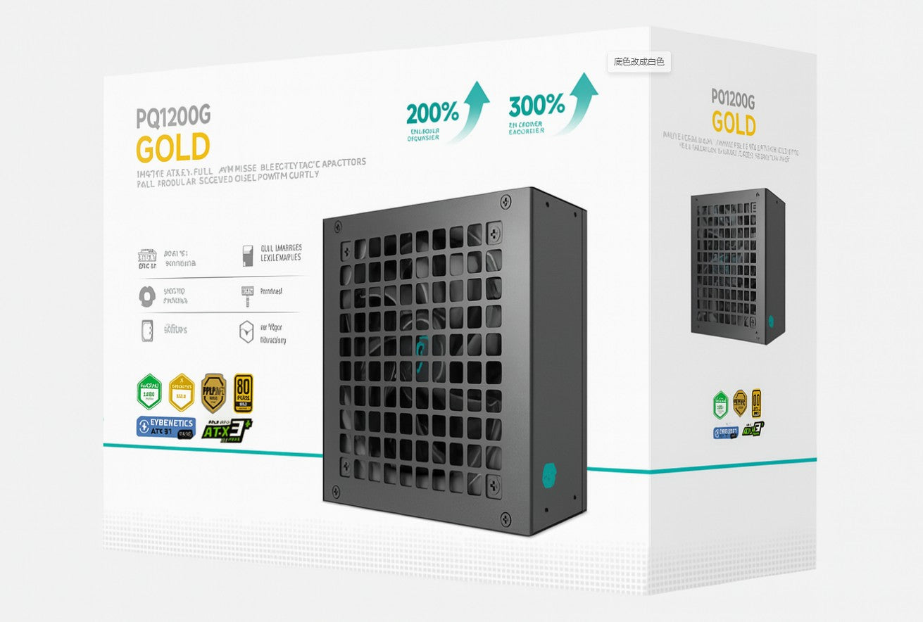 DeepCool PQ1200G 1200W 80+ Gold Fully Modular ATX Power Supply 120mm Fan Japanese Capacitors ATX12V V3.1