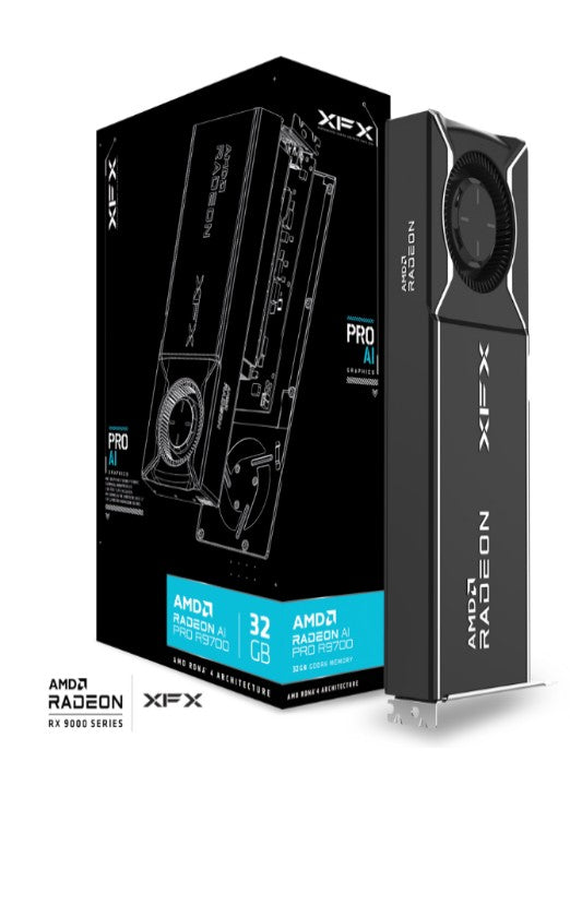 XFX AMD Radeon AI Pro R9700 Blower 32GB GDDR6 Professional AI Graphics Card — RDNA 4 4x DisplayPort