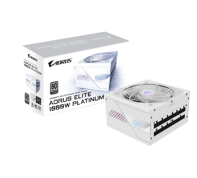 Gigabyte GP-AE1000PM PG5 ICE 1000W 80+ Platinum ATX Power Supply 120mm Fan White