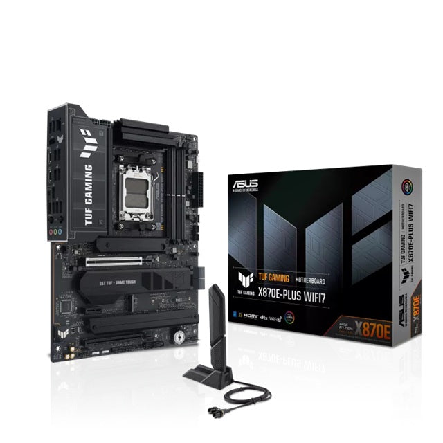 ASUS TUF GAMING X870E-PLUS WIFI7 ATX AMD AM5 Motherboard 4x DDR5 256GB 8000MHz PCIe 5.0 4x M.2 2.5GbE Wi-Fi 7 USB4 40Gbps