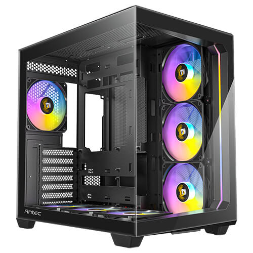 Antec C5 ARGB Black ATX mATX Seamless 270° Tempered Glass Case 7x ARGB PWM Fans USB-C Dual Chamber