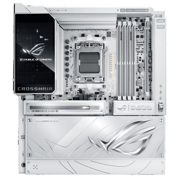 ASUS ROG CROSSHAIR X870E GLACIAL E-ATX AMD AM5 Motherboard DDR5 256GB PCIe 5.0 7x M.2 Wi-Fi 7 Dual 10GbE USB4
