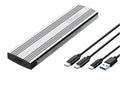 Oxhorn USB-C 3.2 Gen2 M.2 NVMe NGFF Enclosure 10Gbps B+M Key up to 4TB 2230-2280 Aluminium Silver Mac Windows 2YR Warranty