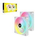 Corsair iCUE LINK QX140 RGB White 140mm PWM Fans Starter Kit with iCUE LINK System Hub — 2000RPM Static Pressure