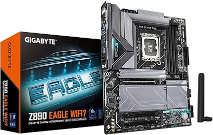 Gigabyte Z890 EAGLE WIFI7 P ATX Intel Z890 LGA1851 Motherboard — DDR5 Wi-Fi 7 4xM.2 USB-C PCIe 5.0