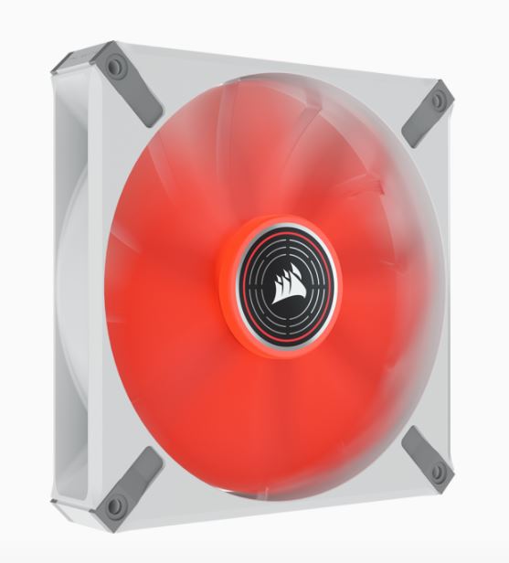 Corsair ML140 LED Elite White 140mm Magnetic Levitation Red LED Fan with AirGuide — Single Pack White