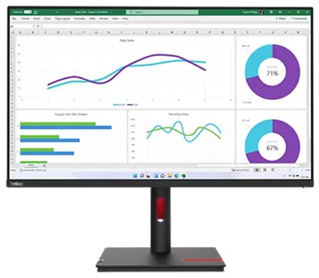 Lenovo ThinkVision T32H-30 31.5" QHD 60Hz IPS Monitor 2560x1440 Height Adjust USB-C 90W PD RJ45 DP HDMI VESA