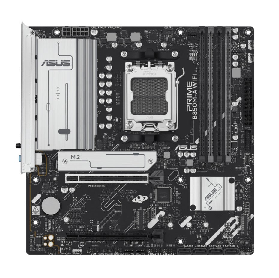 ASUS PRIME B850M-A WIFI-CSM Micro-ATX AMD AM5 Motherboard DDR5 256GB PCIe 5.0 4x SATA Wi-Fi
