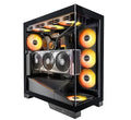 OKINOS AQ9 ARGB ATX Mid-Tower Panoramic Tempered Glass Case USB-C 5x ARGB PWM Fans Pre-Installed