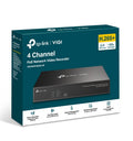 TP-Link VIGI NVR1004H-4P 4 Channel PoE+ Network Video Recorder — 4K HDMI 16MP Decoding 24/7 Recording (HDD Not Included)