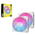 Corsair iCUE LINK RX140 RGB White 140mm PWM Fans Dual Kit with iCUE LINK Hub — 2x Fans iCUE Ecosystem
