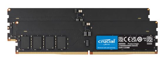 Crucial 64GB (2x32GB) DDR5-6400 CL52 CUDIMM Desktop RAM for Intel Core Ultra AI PC