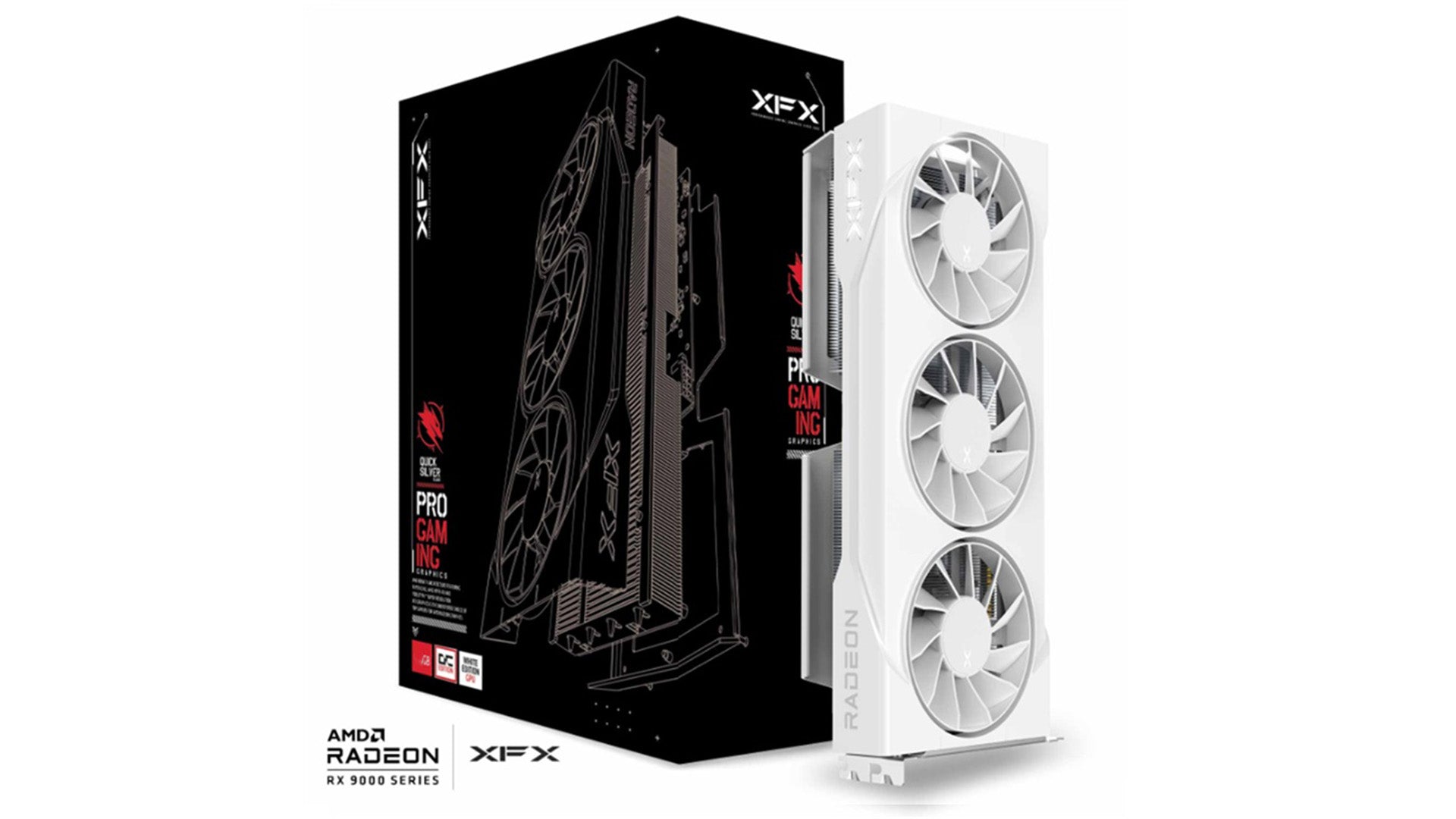 XFX Swift AMD Radeon RX 9060 XT OC White Triple Fan 16GB GDDR6 Gaming Graphics Card — RDNA 4 HDMI 2x DisplayPort