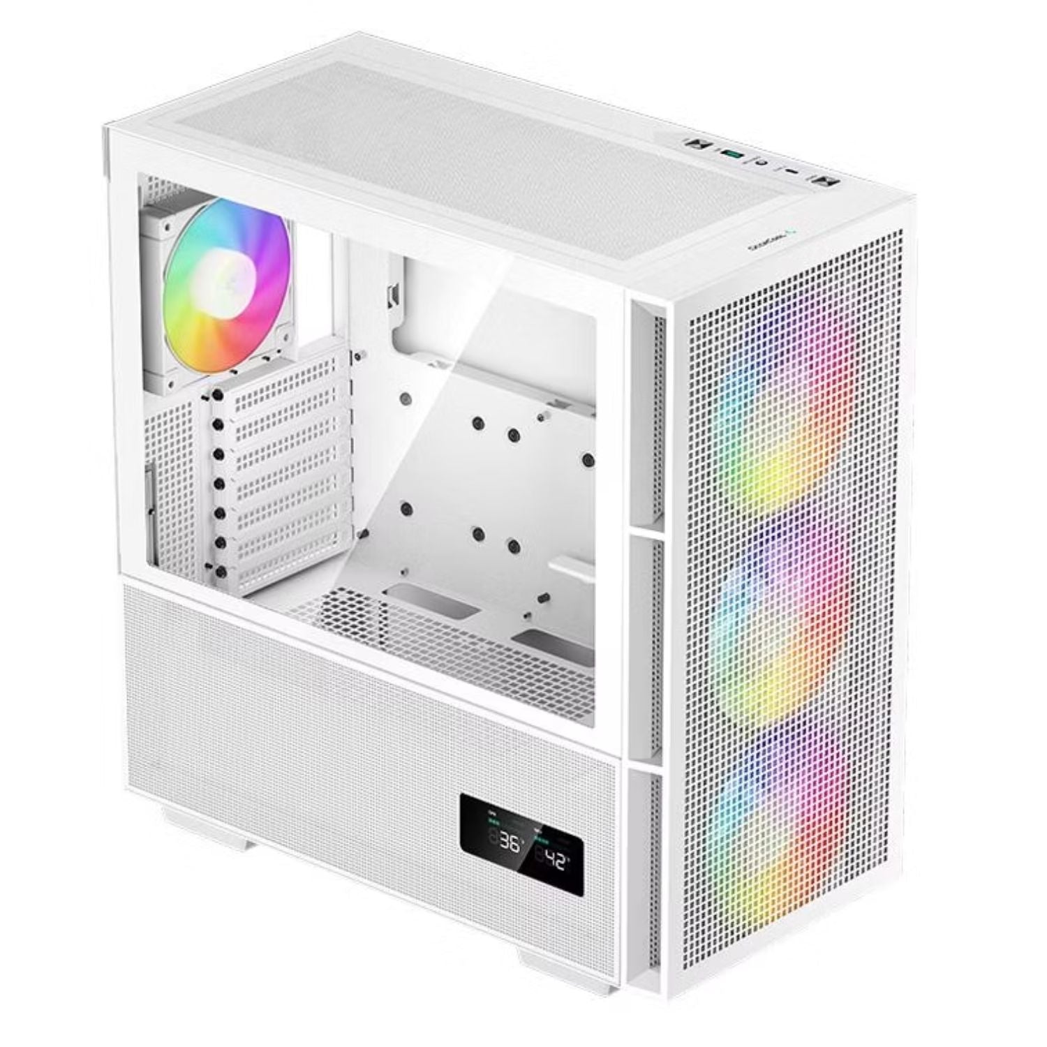 DeepCool CH560 Digital White ATX High Airflow Mid-Tower Case Digital Status Display 3x 140mm Fans