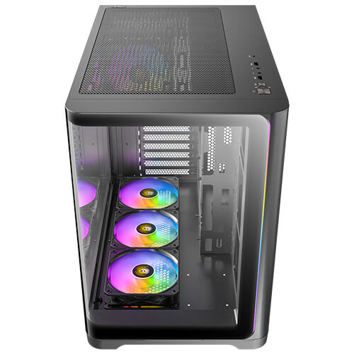 Antec C5 Curve ARGB Black ATX mATX Dual Chamber Tempered Glass Case 4x ARGB PWM Fans USB-C Mid-Tower