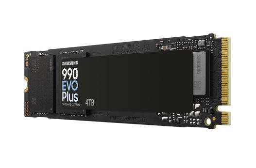 Samsung 990 EVO Plus 4TB M.2 2280 PCIe Gen5 NVMe SSD — 7250MB/s Read 6300MB/s Write AES 2400TBW 5YR